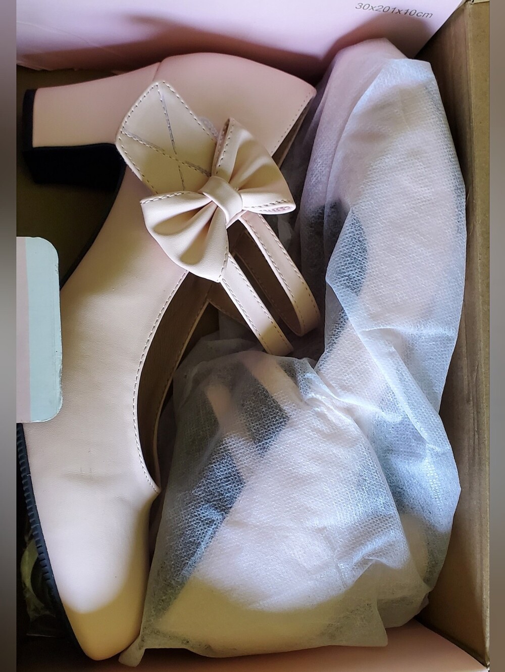 Enelauge Pink Bow Mary Janes Closed Toe Pumps Heels - Womens Size 12